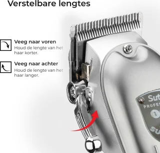 Suttik Draadloze Professionele Tondeuse en Trimmer