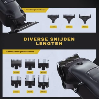 Thuys Draadloze Heren Tondeuse Zwart
