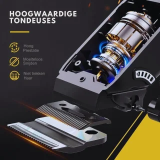 Thuys Draadloze Heren Tondeuse Zwart