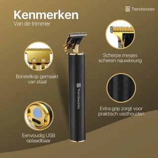 Trendwares T-287 Draadloze Haar- en Baardtrimmer Zwart