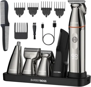 Trimmer voor mannen - Zwart - 5-in-1 baard- en haarverzorgingsset