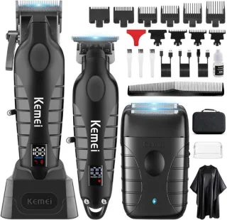Trimmer voor mannen - zwart - draadloos - 3-in-1 baard- en haarverzorgingsset