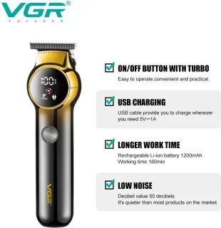 Vgr V-989 Mannen Tondeuse Elektrisch USB Oplaadbaar
