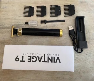 Vintage T9 Draadloze Tondeuse Trimmer Zwart Goud