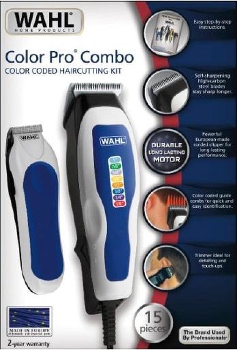 Wat vinden we goed aan de Wahl Color Pro Combo Blauw Wit