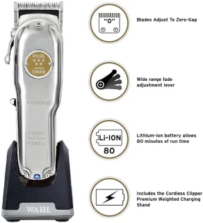 Wahl Metal Cordless Senior Tondeuse Zilver Limited Edition