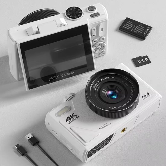 4K Digitale Camera 64MP Flip Screen 18X Zoom review