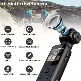 4K Handheld Actiecamera WiFi 270° Rotatie