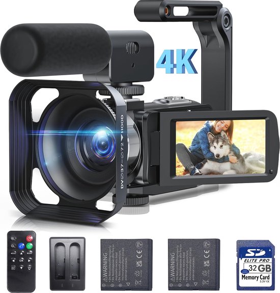 4K Videocamera 42MP 18x Zoom met Draaischerm review