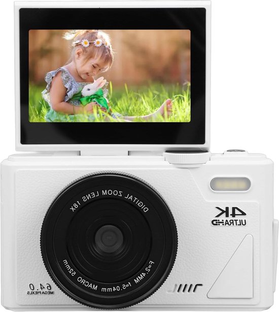 4K Vlogcamera 64MP 180° Flip-screen Compactcamera Wit review