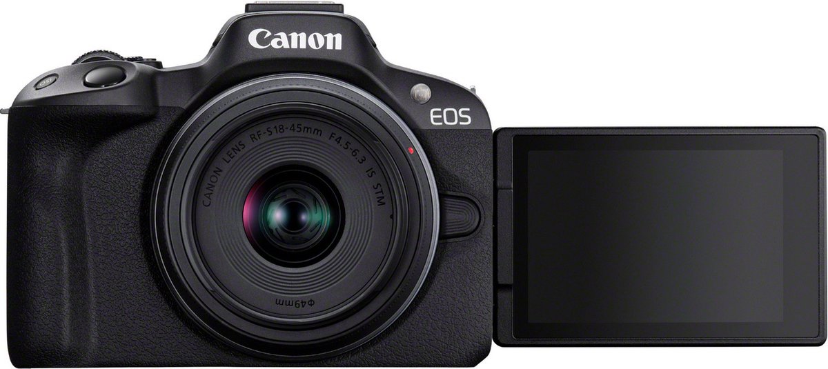 De Canon EOS R50 Systeemcamera met RF-S 18-45mm en 55-210mm lens in één oogopslag