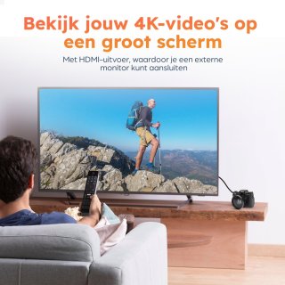 NODIJA Digitale Vlog Camera 4K met Flip-screen en 128GB SD-kaart