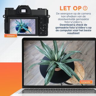 NODIJA Digitale Vlog Camera 4K met Flip-screen en 128GB SD-kaart