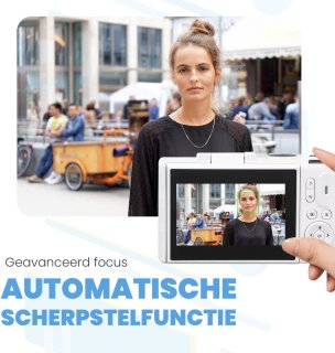Roxa 4K Vlogcamera met Flip Screen en 32GB SD-kaart