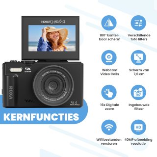 Wat vinden we goed aan de Roxa Compacte Digitale Fotocamera – Zwart