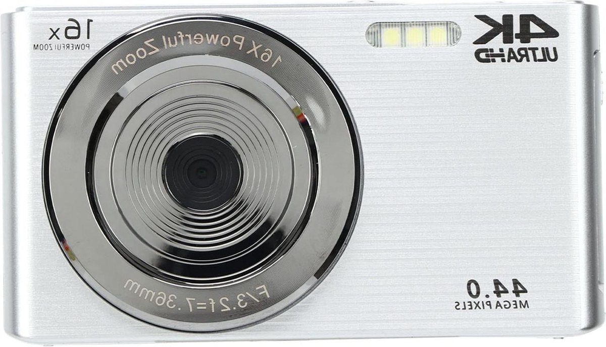 De Vlogging Camera 4K HD 44MP Zilver in één oogopslag