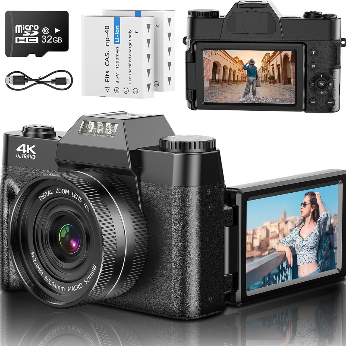 De White-Label Vlog Camera 4K Handycam in één oogopslag