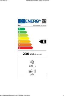 AEG AGB332E2NW Vriezer Vrijstaand Wit 226L