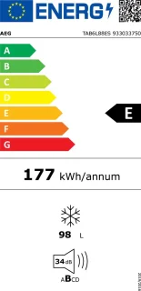 AEG TAB6L88EF LowFrost Inbouw Vriezer