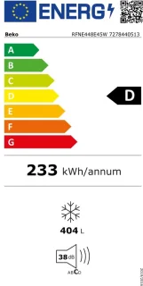 Beko RFNE448E45W Vriezer
