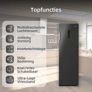CHiQ CSD206NEID Vrijstaande Vriezer 206L Zwart RVS