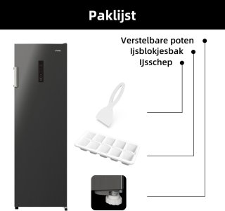 CHiQ CSD206NEID Vrijstaande Vriezer 206L Zwart RVS