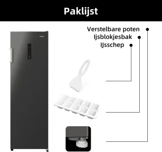 CHiQ CSD206NEID Vrijstaande Vriezer 206L Zwart RVS