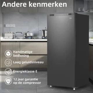 CHiQ FSD160D4E Vrijstaande Vriezer 145L Zwart RVS