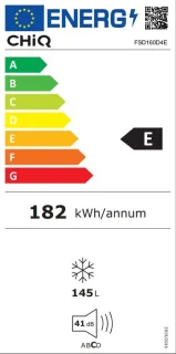 CHiQ FSD160D4E Vrijstaande Vriezer 145L Zwart RVS