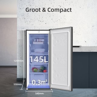 CHiQ FSD160D4E Vrijstaande Vriezer 145L Zwart RVS