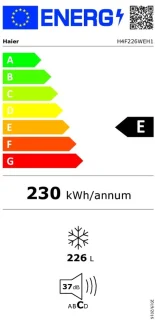 Haier H4F226WEH1 Vrijstaande Diepvriezer 226L
