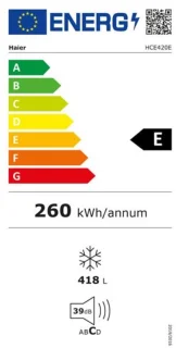 Haier HCE420E Diepvrieskist 418L Wit