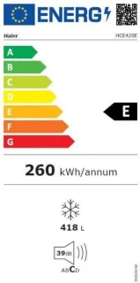 Haier HCE420E Diepvrieskist 418L Wit