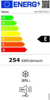 Heinner Vrieskist 371L Low Frost Wit