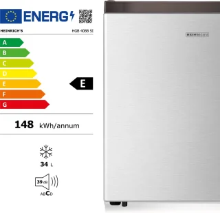 Heinrichs HGB 4088 SI Mini Vriezer RVS 34L