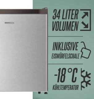 Heinrichs HGB 4088 SI Mini Vriezer RVS 34L