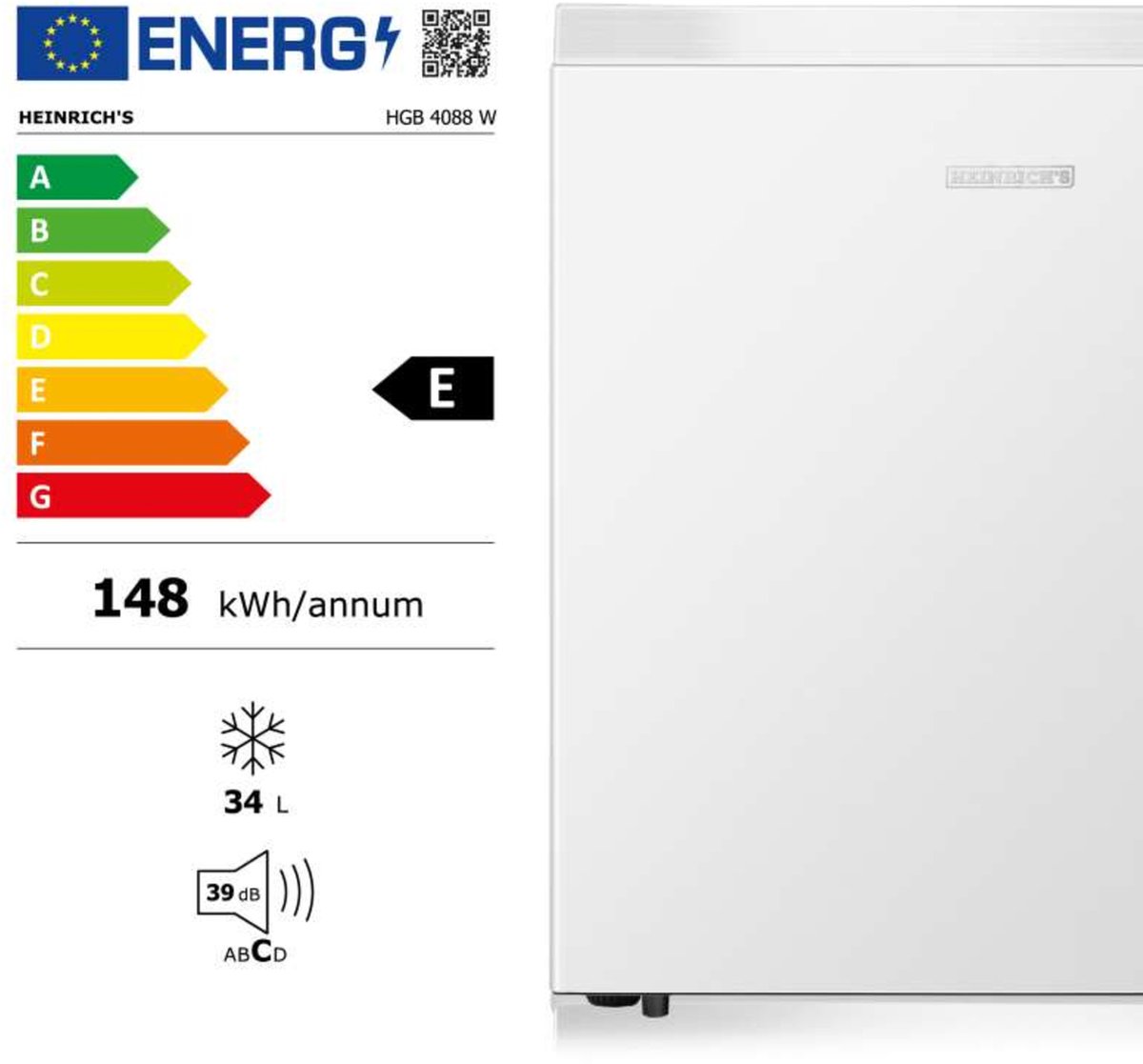 Wat vinden we goed aan de Heinrichs HGB 4088 W Mini Vriezer Wit 34L