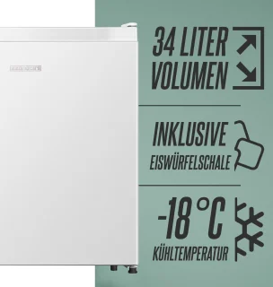 Heinrichs HGB 4088 W Mini Vriezer Wit 34L
