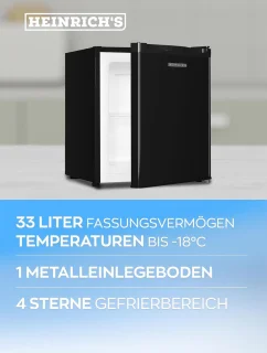 Heinrichs HGB 5088 SW Mini Vriezer Zwart