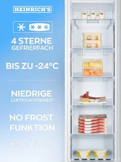 Heinrich´s HGS 3093 Diepvriezer 194L Inox