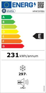 Helvetia HFHF297EB1 Vrieskist 297L