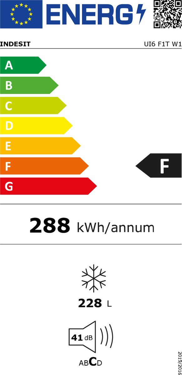 Indesit UI6 F1T W1 Vriezer Wit 222L 167x60 cm