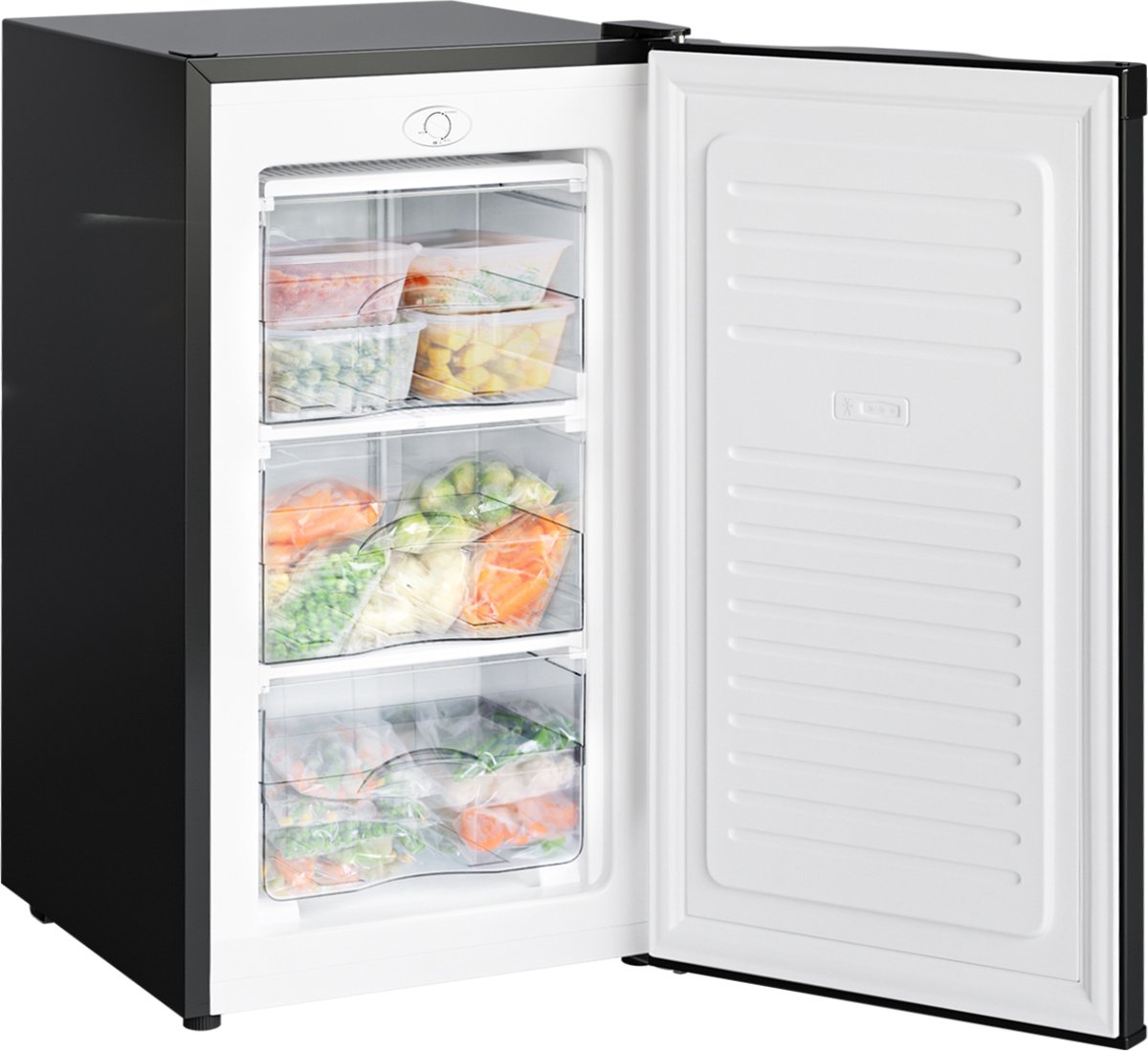 De KitchenBrothers Compact Vriezer 64L Zwart in één oogopslag
