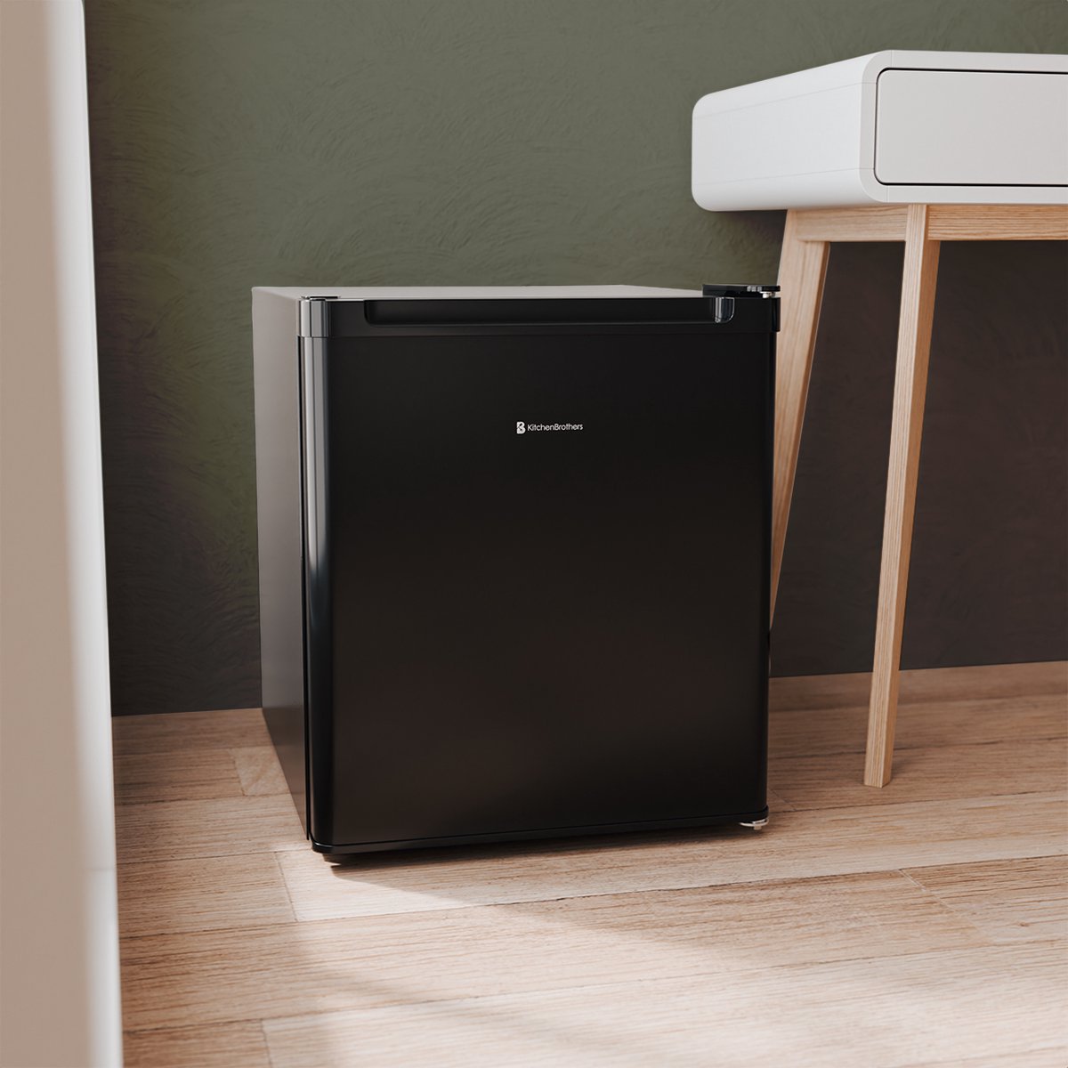 KitchenBrothers Mini Vriezer 33L Vrijstaand Zwart