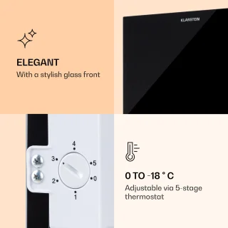 Klarstein Pluto 60L vrieskast met glazen front
