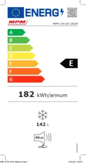 MPM Vrieskist 142L met Digitale Thermostaat Wit