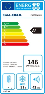 Salora FRB3200WH Mini vriezer 32L wit