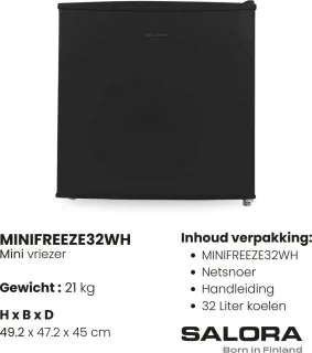 Salora MINIFREEZE32BL - Mini vriezer