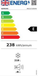 Samsung BRZ22720EWW Koelkast No Frost 218L E