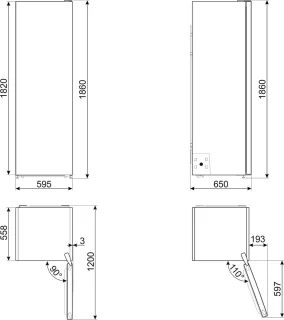 SMEG FF18EN2HX Vriezer RVS Vrijstaand 280L